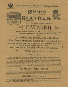 Full page advertisement for Russian Rose Balm