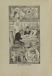 Full page illustration of doctor beside a child's sickbed