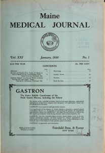 Cover of issue of the Maine Medical Journal