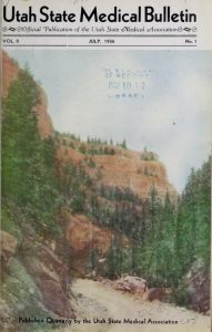 Cover of an issue of the Utah State Medical Bulletin