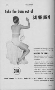 Advertisement for sunburn remedy