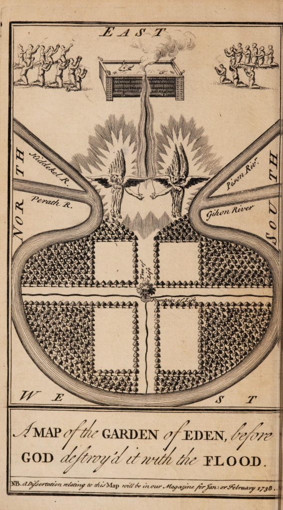 Full page image of "A map of the garden of Eden, before God destroy'd it with the Flood."