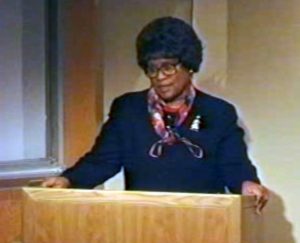 Still from a video recording of lecture on minority healthcare delivered by Dr. Joycelyn Elders at IU School of
Medicine in 2000