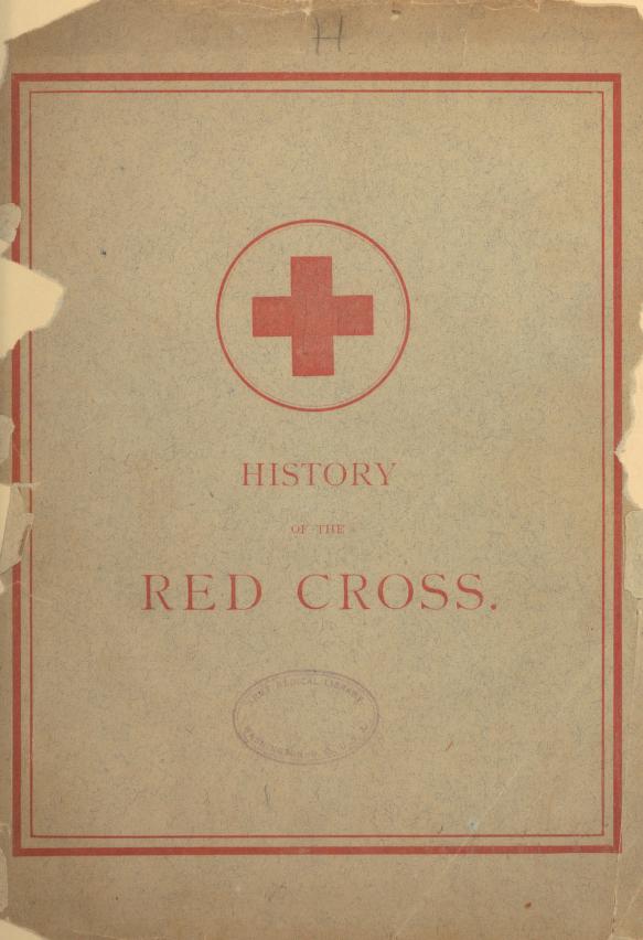 Printed front cover of "History of the Red Cross."
